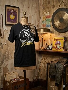 Jimi Hendrix Graphic T-Shirt | Black | Size Large | Classic Rock Tee